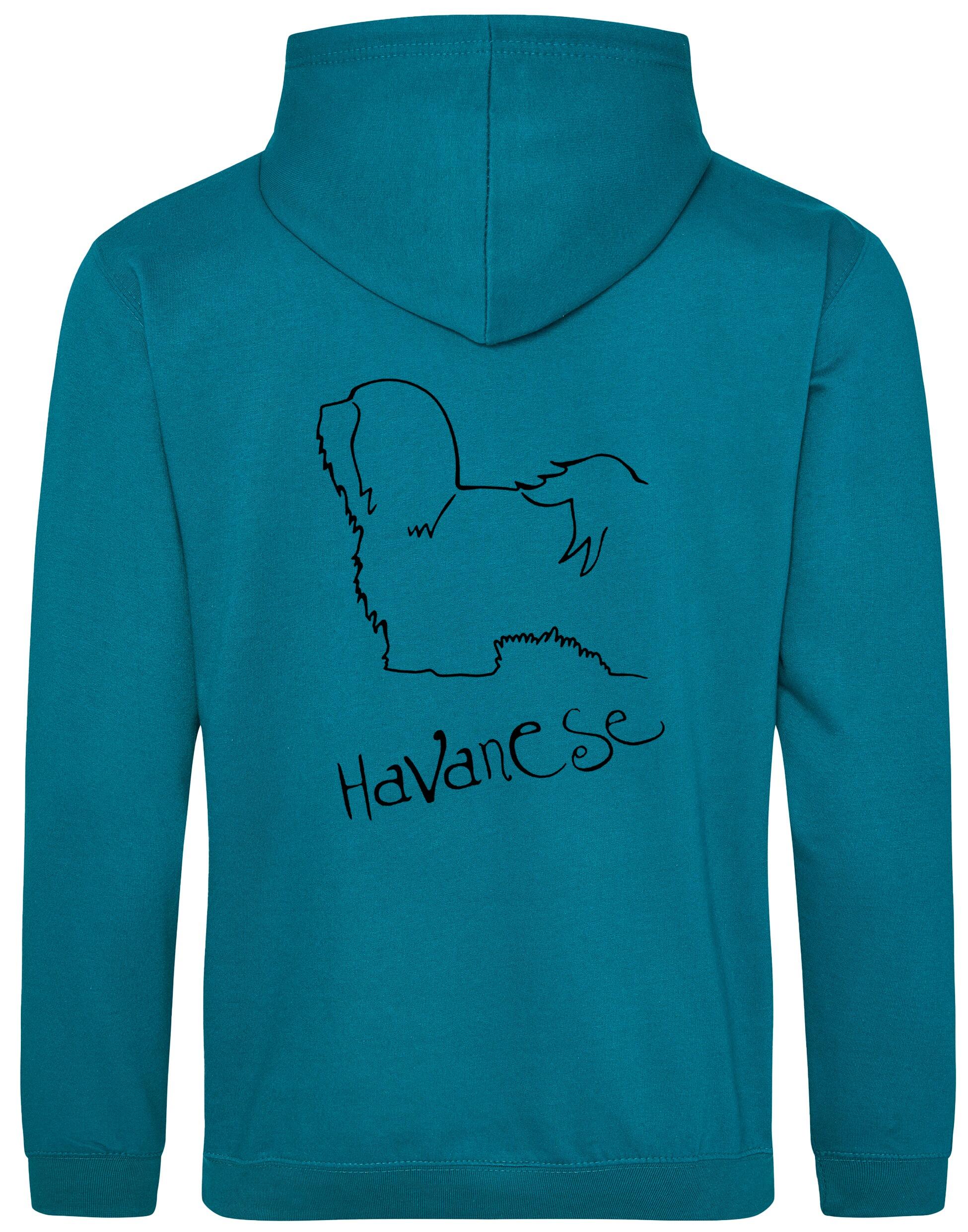 Havanese Pullover Hoodie – Cozy and stylish hoodie featuring exclusive Havanese artwork, paw print details, and customizable options for dog lovers.