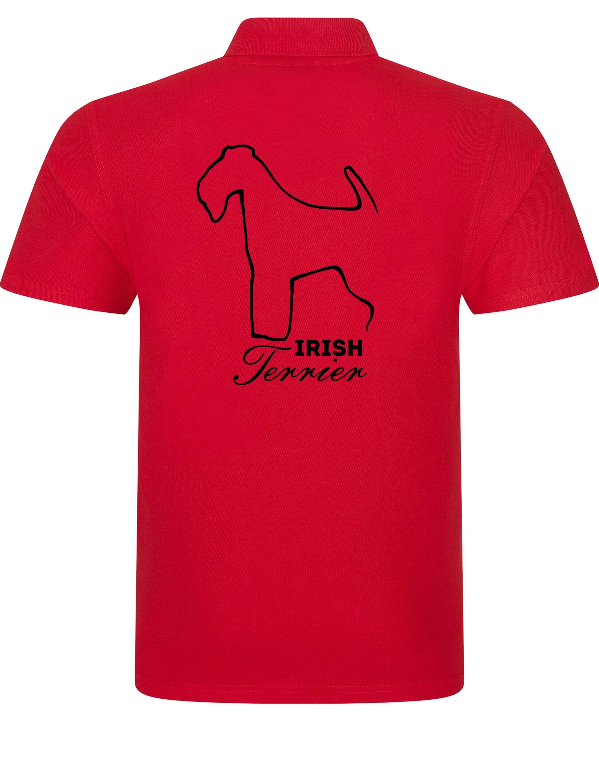 Unisex cotton polo featuring exclusive Irish Terrier design, crafted from soft, breathable cotton for style and comfort.