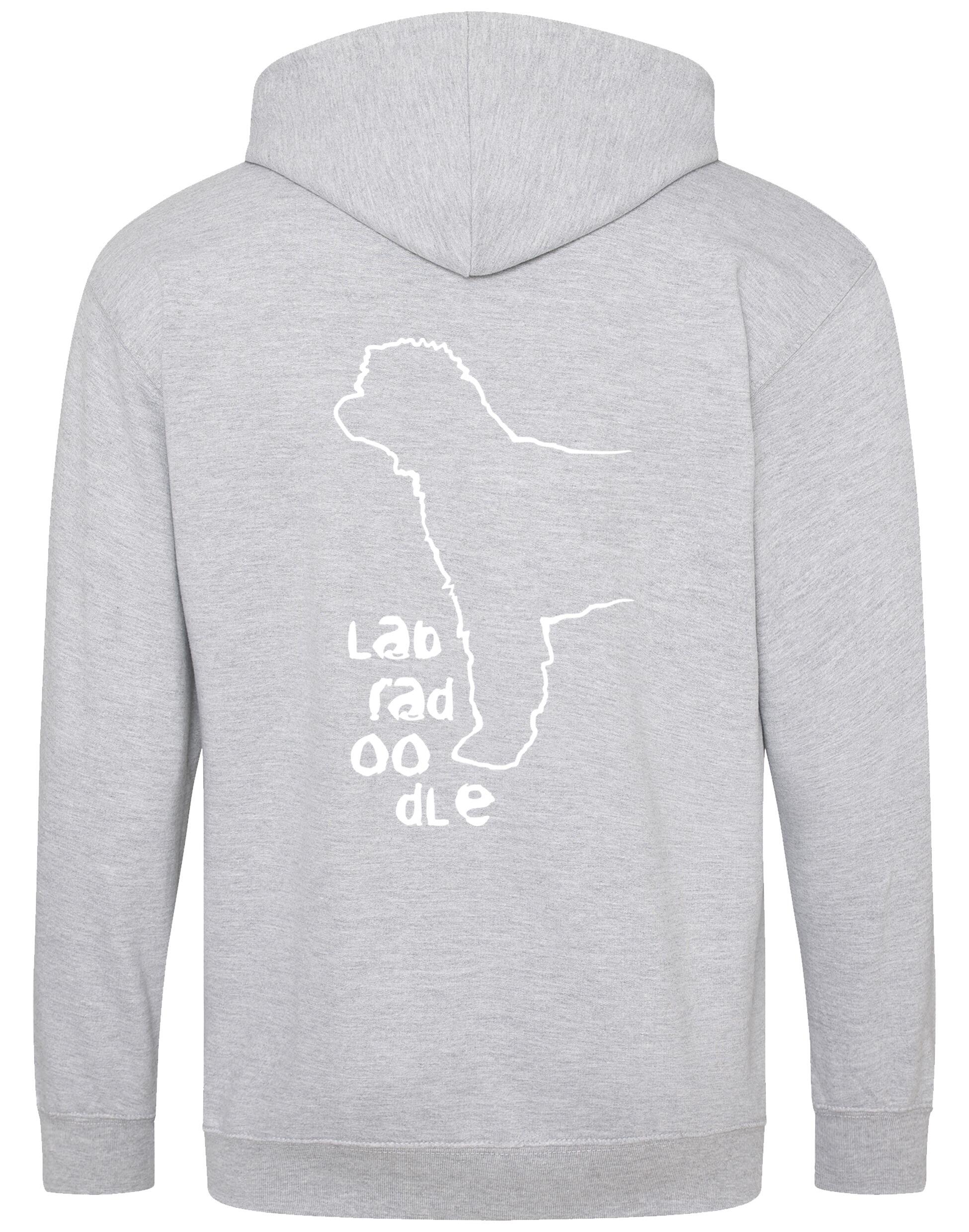 Labradoodle Zipped Hoodie with exclusive breed artwork, personalization options, and practical features for comfort and style.