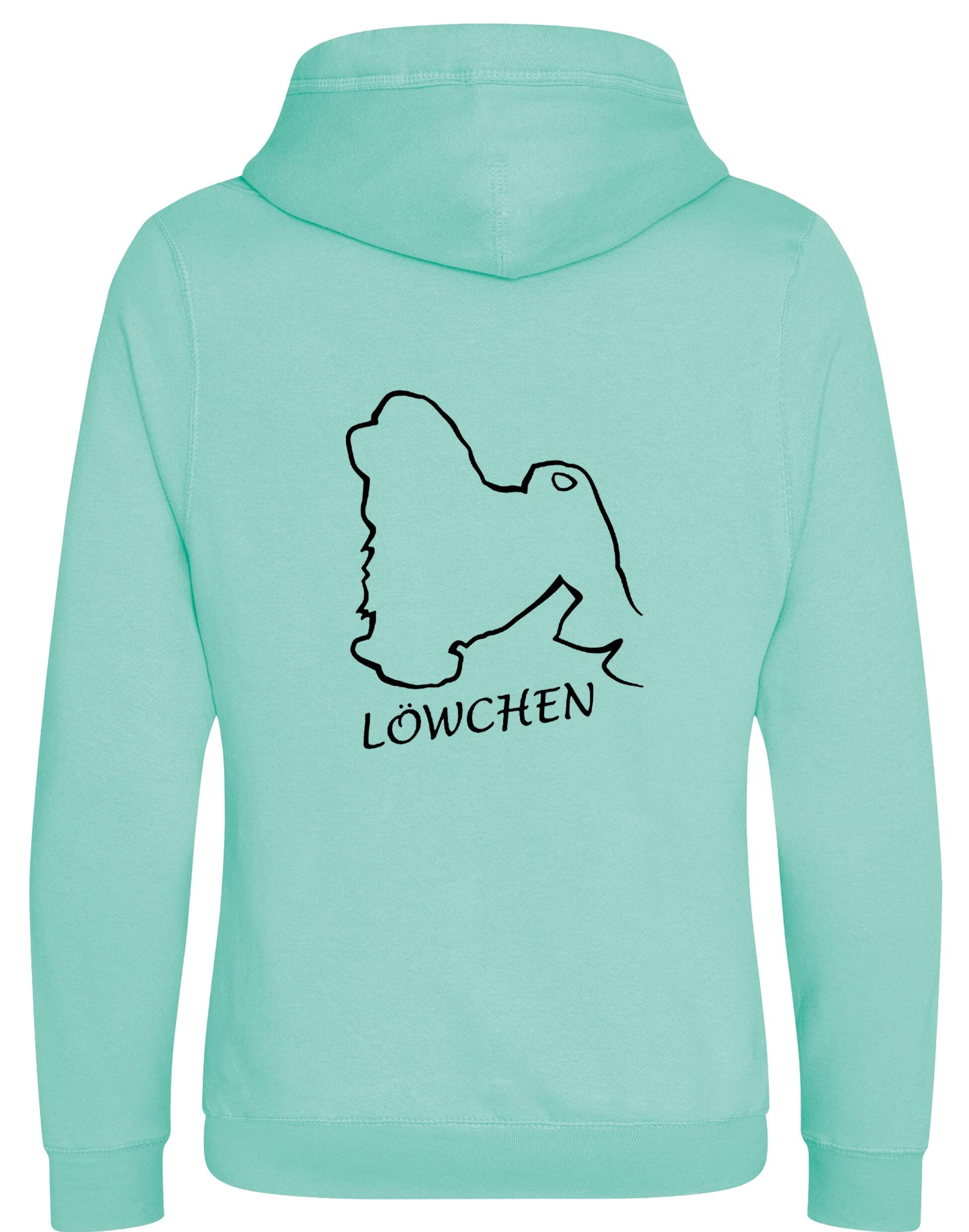 Lowchen Unisex Crossneck Pullover Hoodie with exclusive breed design and practical features.