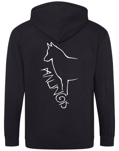 Malinois Zipped Hoodie with exclusive breed artwork and a personalised touch.