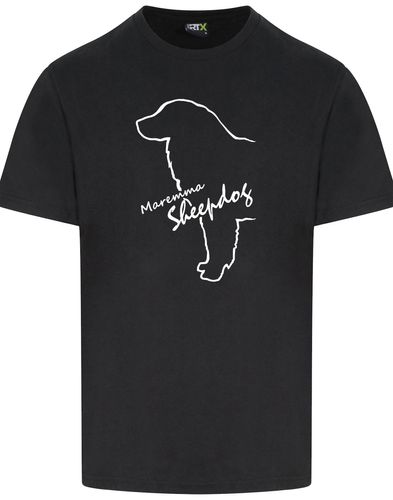 Maremma Sheepdog Unisex Roundneck T-shirt with exclusive breed design, soft cotton fabric, and a relaxed fit.