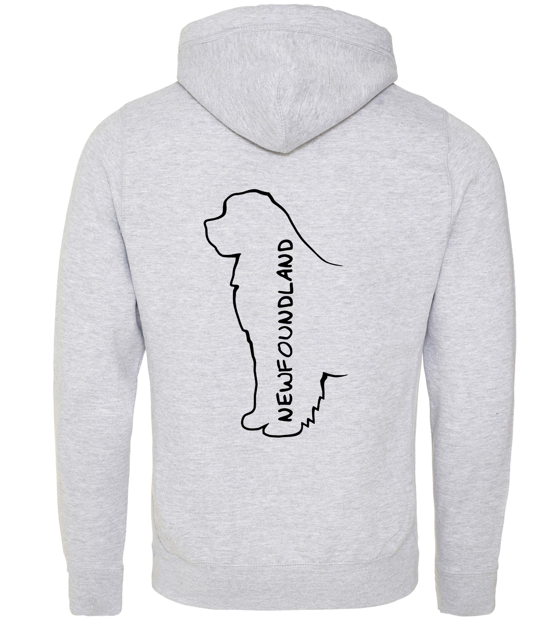 Unisex Crossneck Pullover Hoodie featuring exclusive Newfoundland breed artwork, modern crossneck design, and cosy brushed fleece interior, perfect for dog lovers and outdoor adventures.