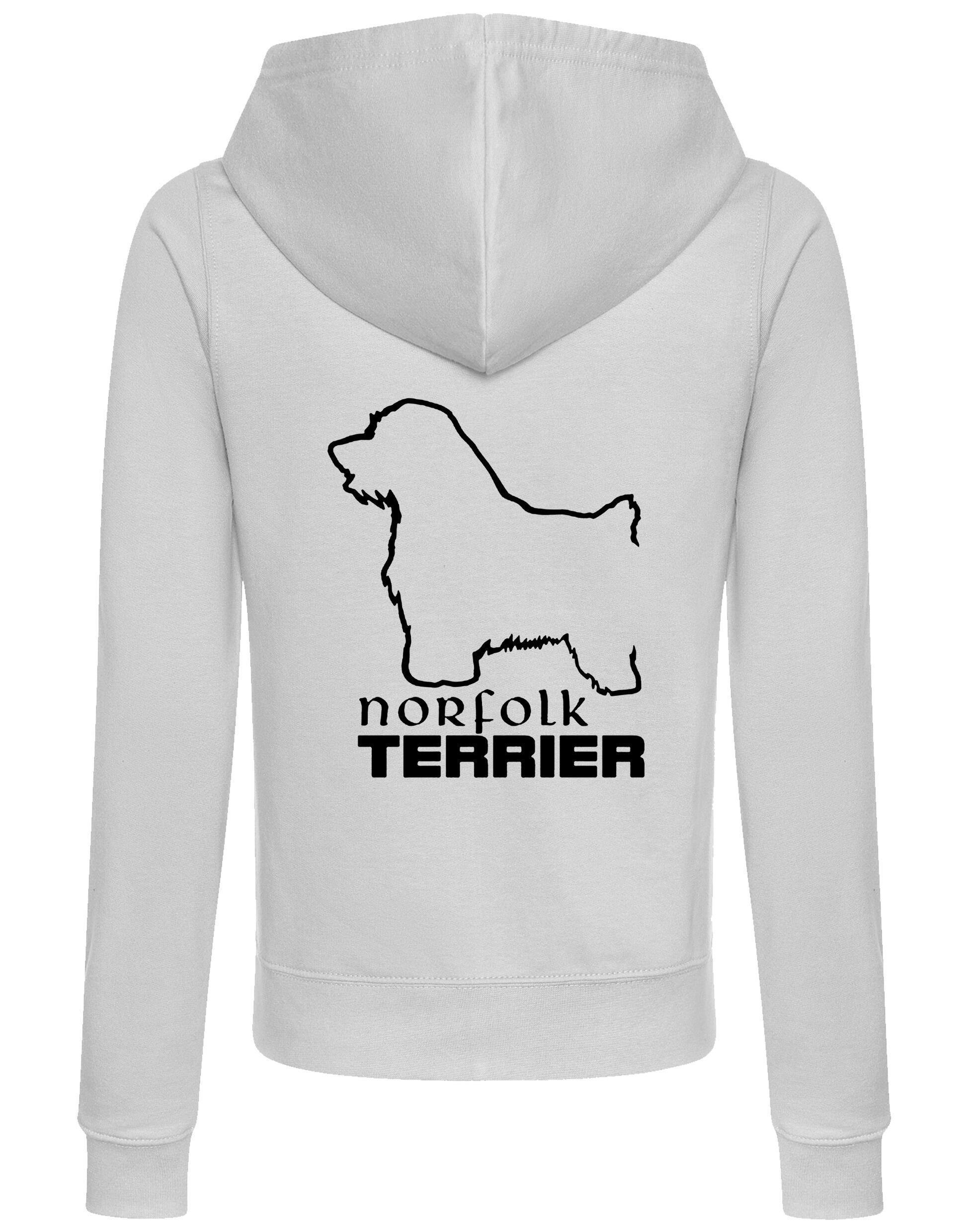 Norfolk Terrier Women’s Zipped Hoodie featuring exclusive breed artwork, soft breathable fabric, full-zip closure, and cozy hood. A stylish and comfortable choice for Norfolk Terrier lovers.