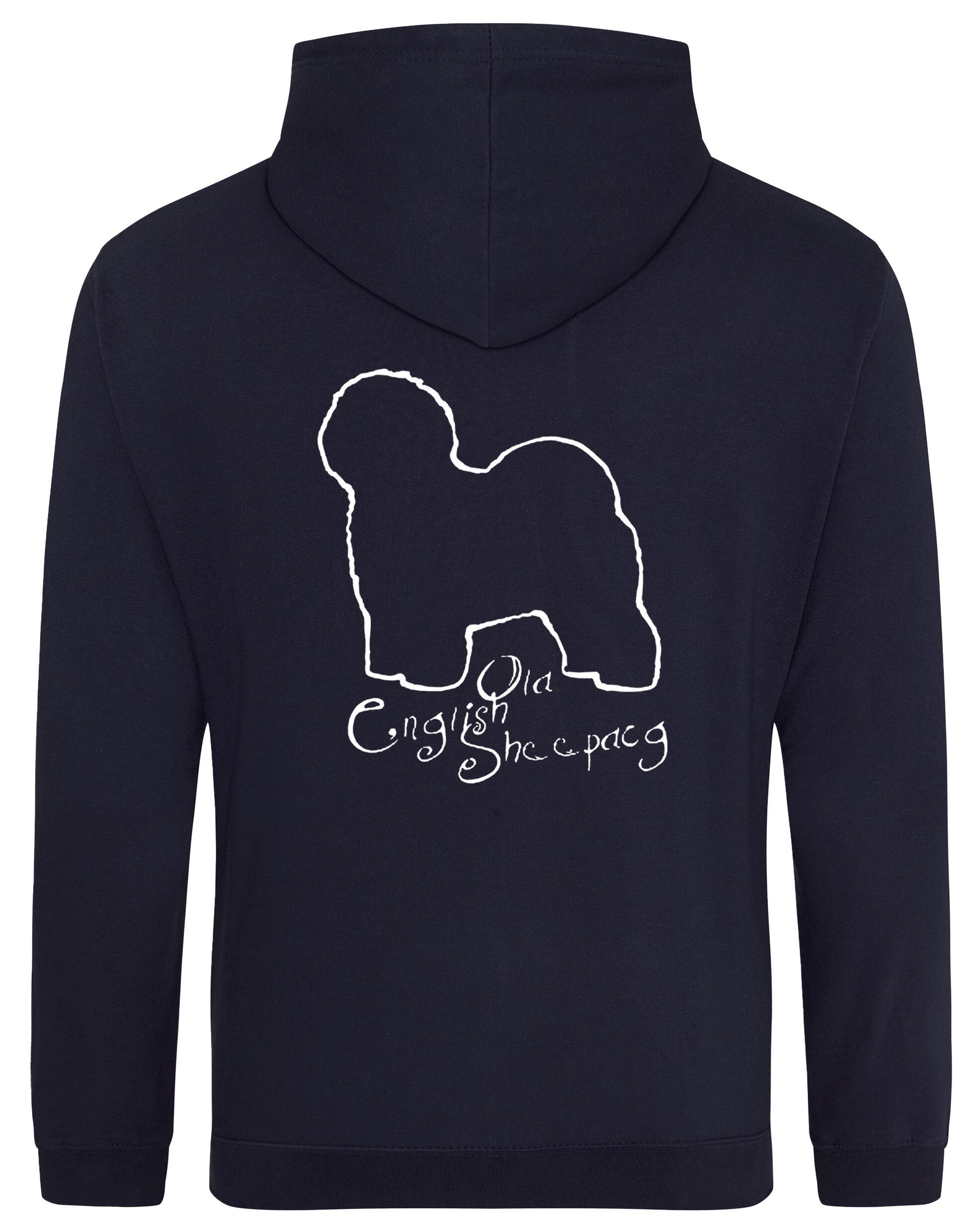 Old English Sheepdog Pullover Hoodie – warm, fleece-lined, and featuring exclusive breed artwork. Perfect for dog lovers, breed enthusiasts, and cozy casual wear.