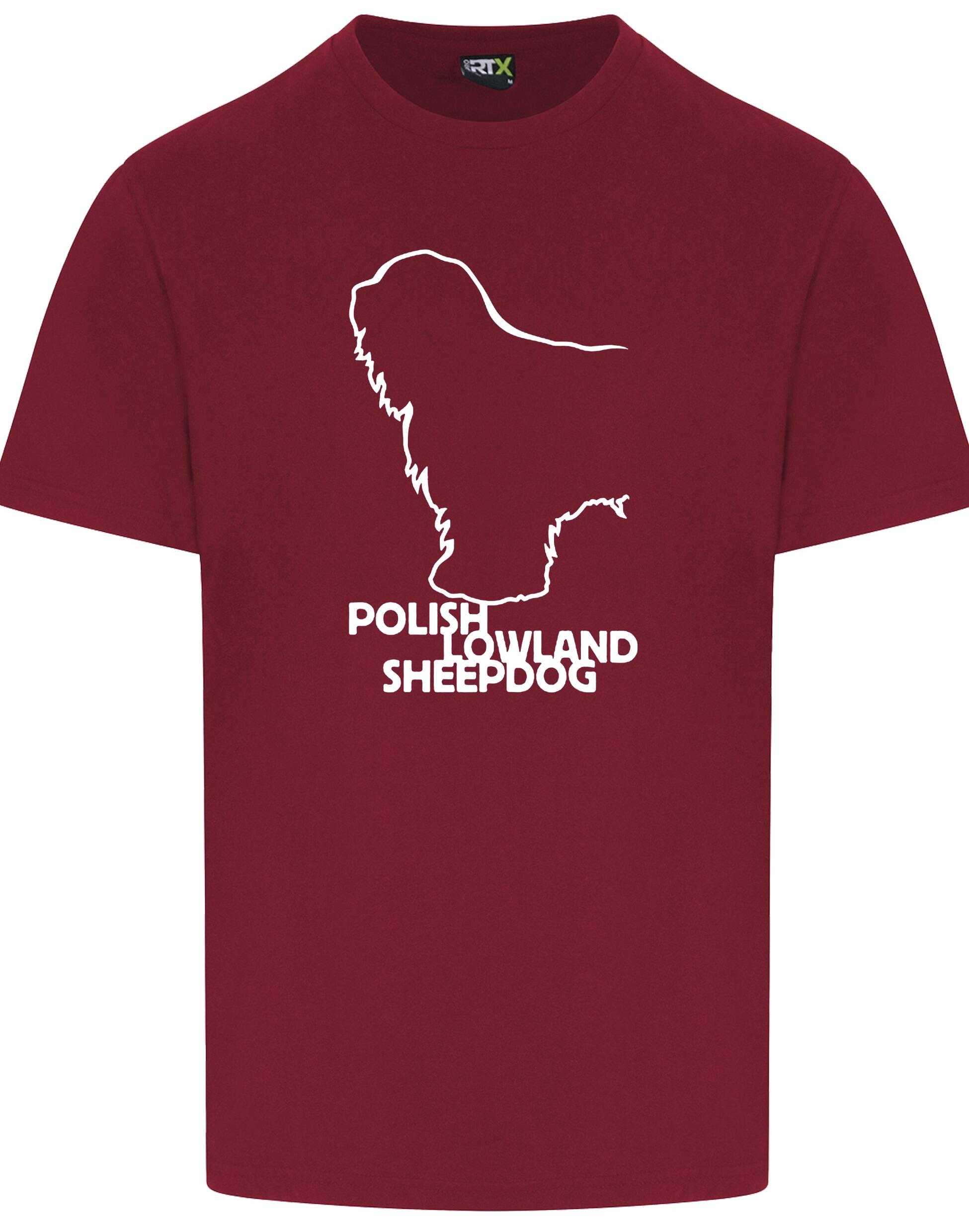 Polish Lowland Sheepdog Unisex Roundneck T-Shirt featuring exclusive breed artwork, a classic round neckline, and soft breathable cotton fabric for everyday comfort and style.