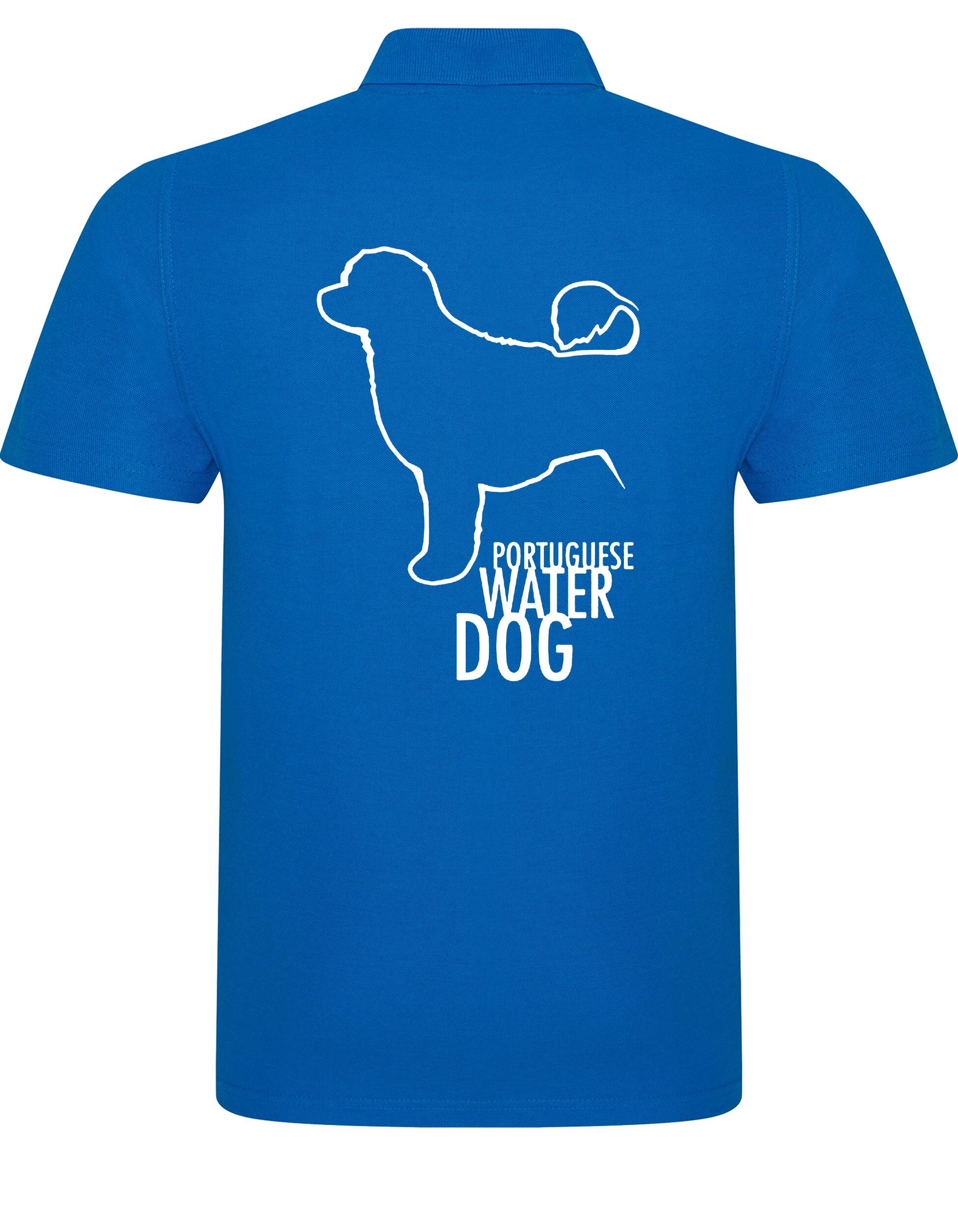 Unisex Portuguese Water Dog Cotton Polo featuring exclusive breed artwork, crafted from premium breathable cotton for all-day comfort and a relaxed, versatile fit.