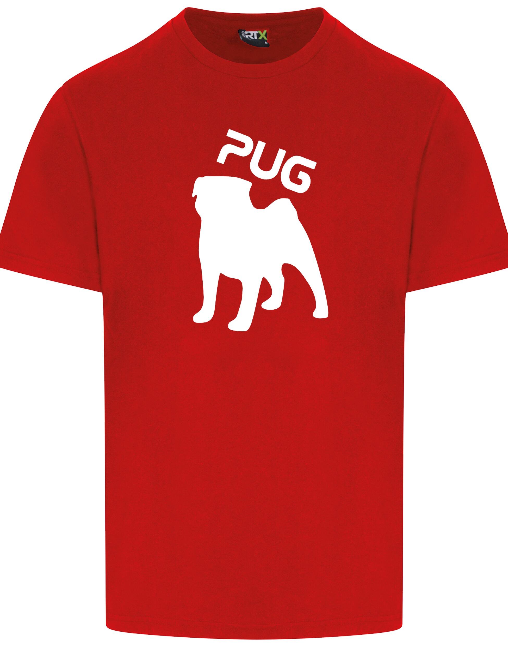 Unisex Pug (Silhouette) Roundneck T-shirt featuring exclusive silhouette artwork, crafted from premium breathable cotton for all-day comfort and a relaxed, stylish fit, perfect for Pug enthusiasts.