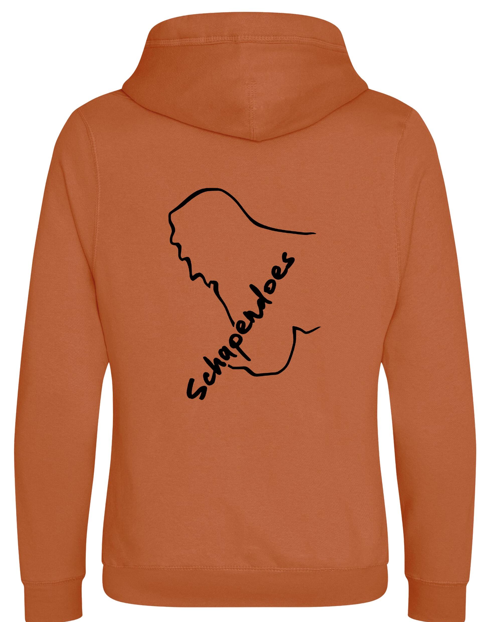 Schapendoes Unisex Crossneck Pullover Hoodie featuring exclusive breed artwork, modern crossneck design, brushed fleece lining, kangaroo pocket, ribbed cuffs, and relaxed fit for stylish comfort and breed pride.