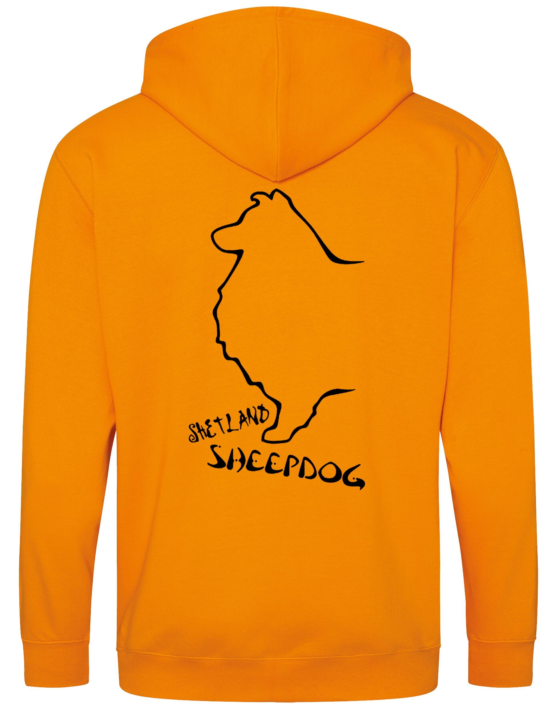 Shetland Sheepdog Zipped Hoodie featuring exclusive Sheltie graphic design.