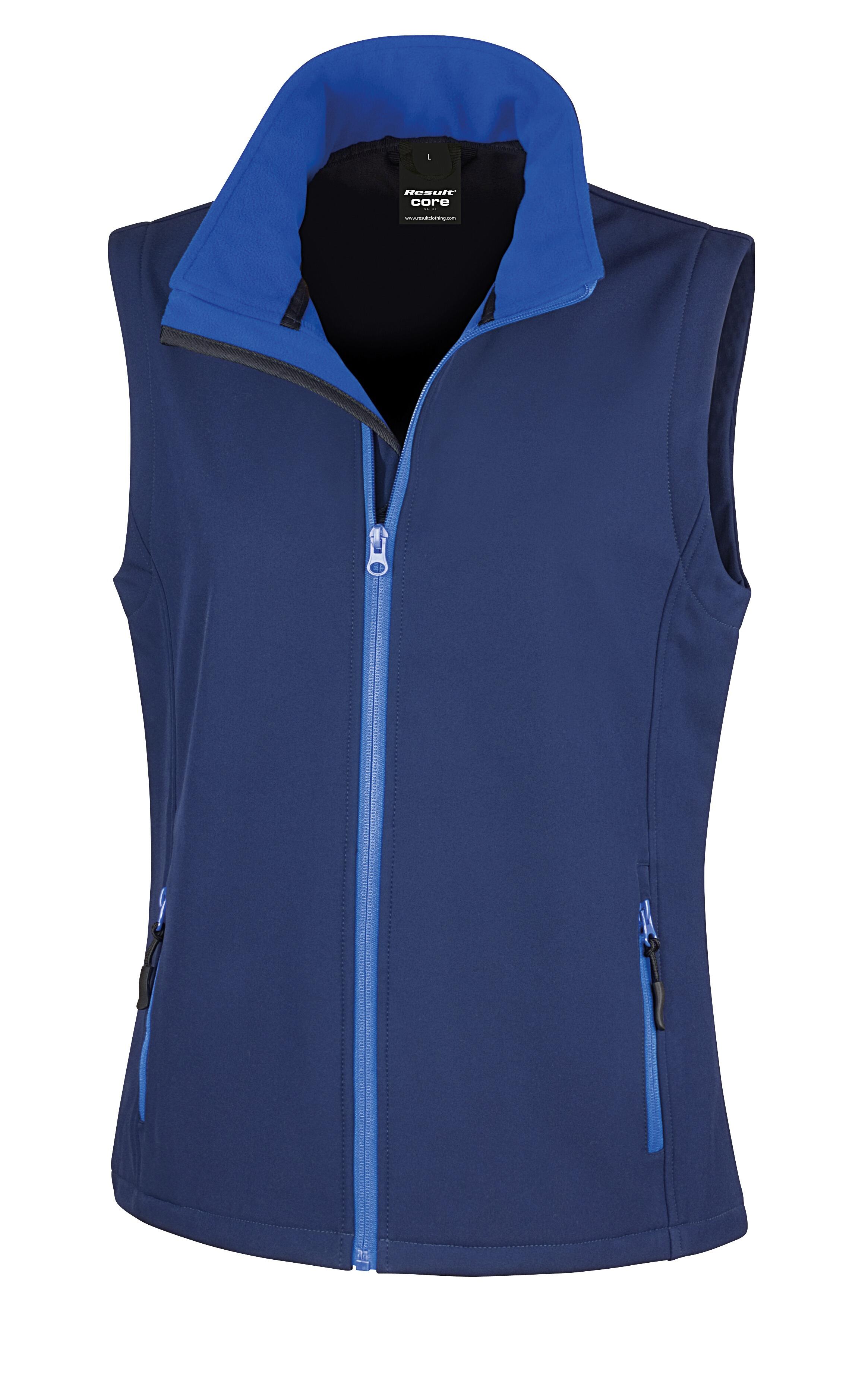 Women’s softshell gilet featuring customisable Skye Terrier artwork on the back, with water-resistant fabric, a tailored feminine fit, and two side pockets—designed for comfort, style, and dog-loving adventures.