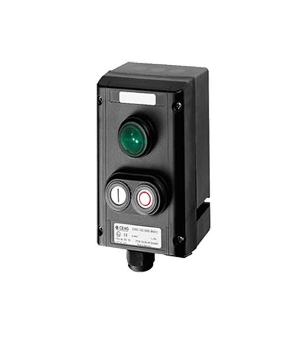 CEAG GHG 411 82 control station with double push button and signal indicating lamp. Suitable for Atex hazardous areas Zone 1 and Zone 21