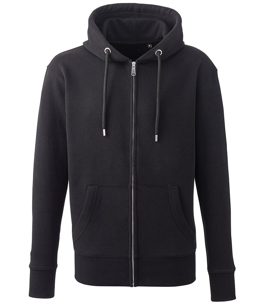AM002 Anthem Organic Full Zip Hoodie black