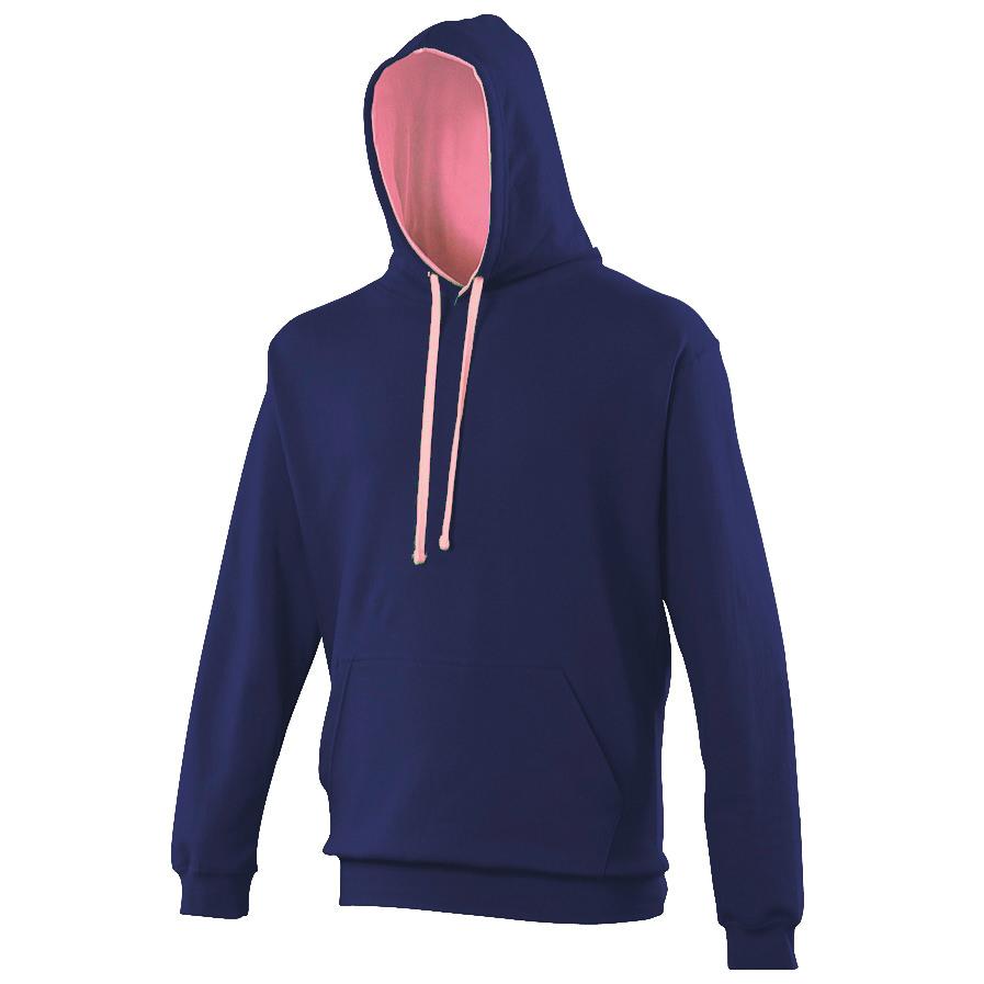 AWDIS JH003 varsity hoodie Oxford Navy/​Candyfloss Pink