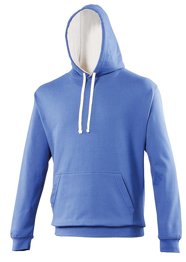 AWDIS JH003 varsity hoodie Royal Blue/​Arctic White