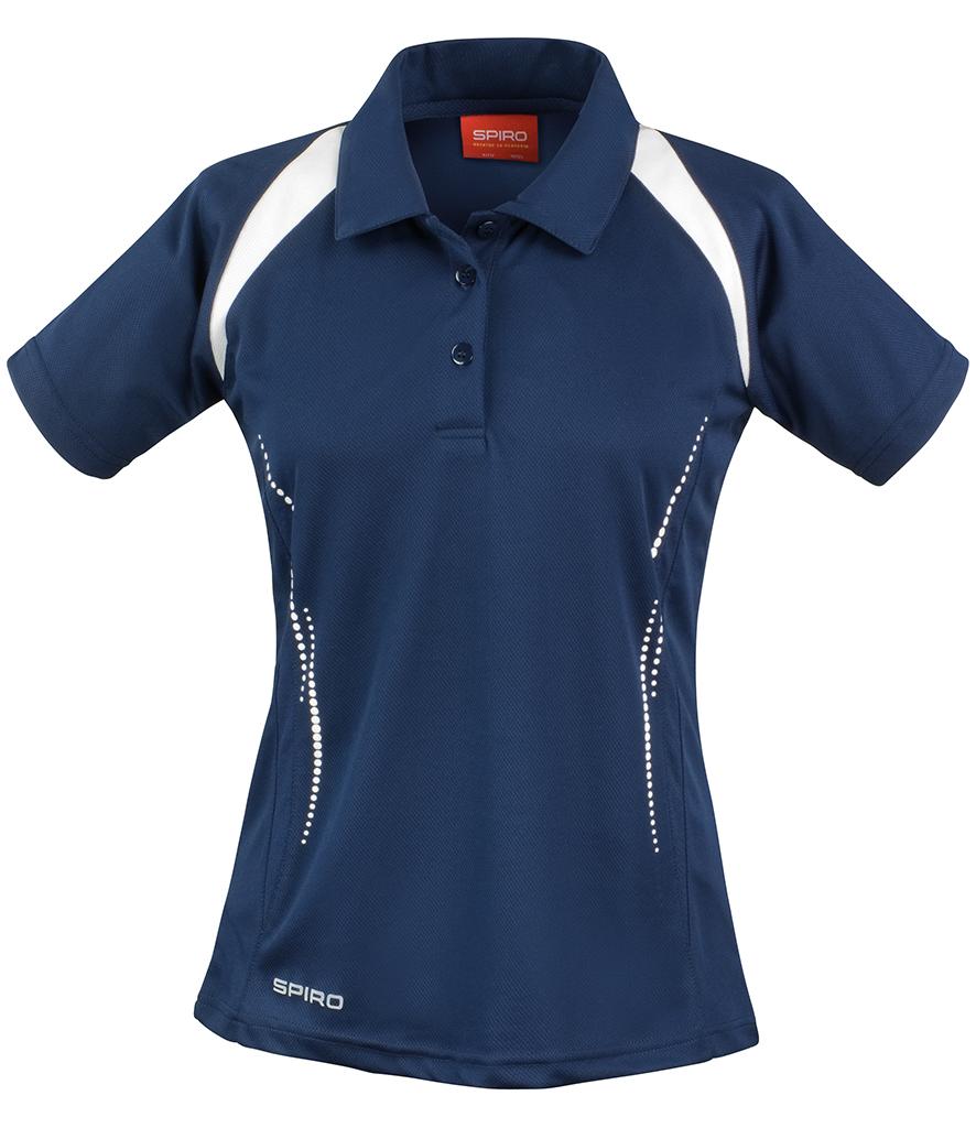 SR177F Spiro Ladies Team Spirit Polo Shirt navy/white