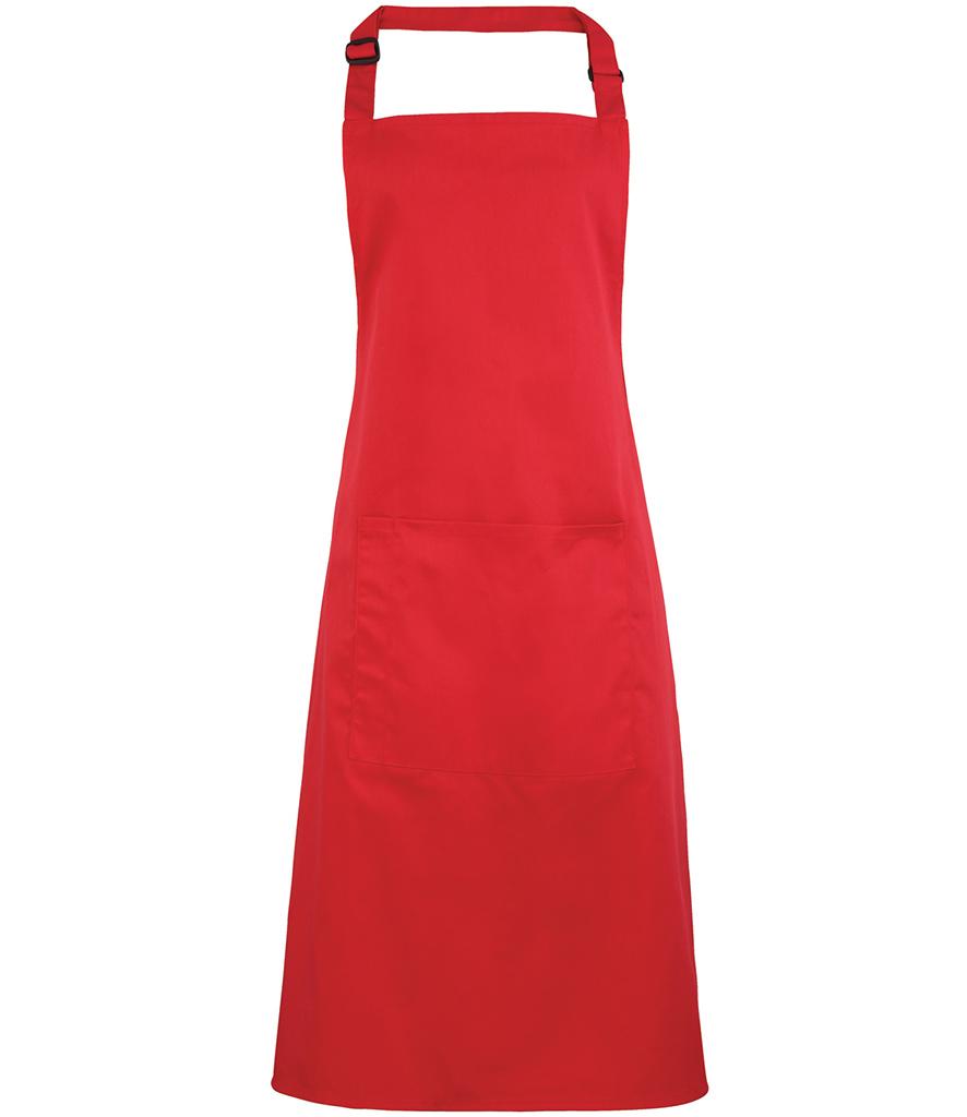 Strawberry Red Bib Apron with Pocket