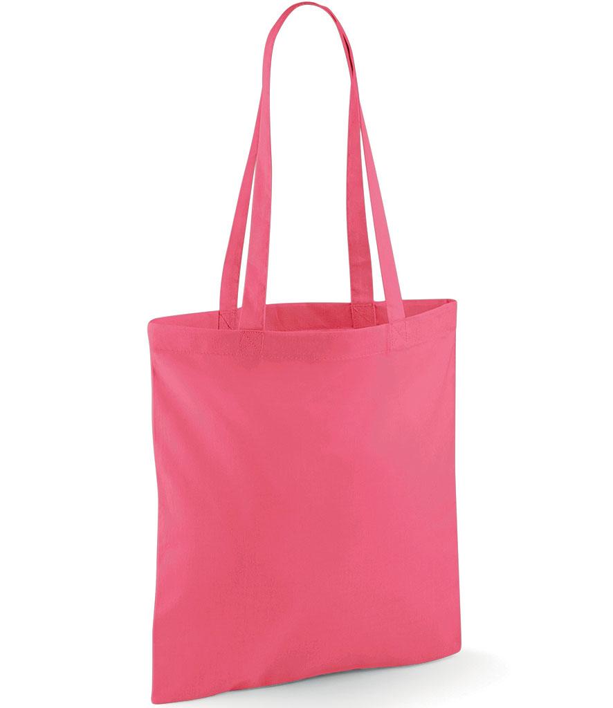 Pink cotton tote bag store