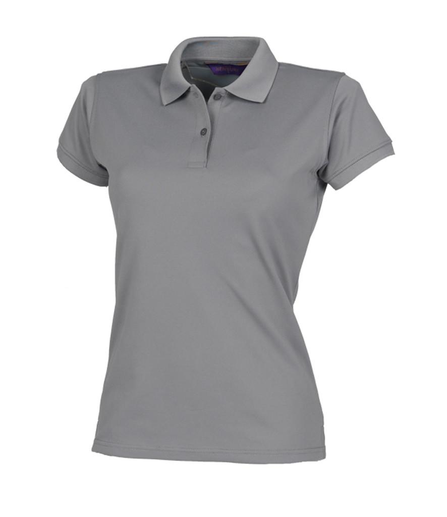 H476 Henbury Women's Coolplus® Polo Shirt HEATHER GREY