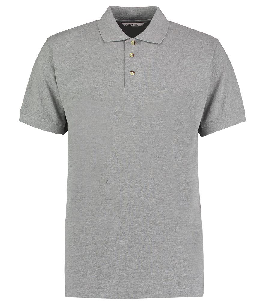 heather grey K400 Kustom Kit Workwear polo with Superwash
