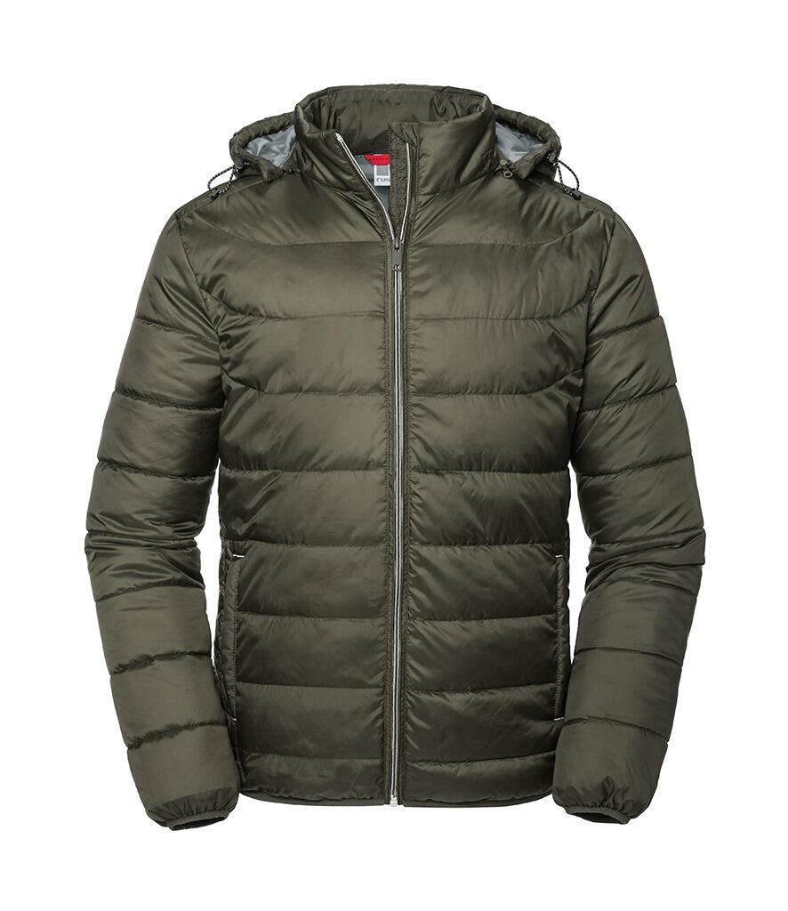 440M Russell Hooded Nano Padded Jacket dark olive