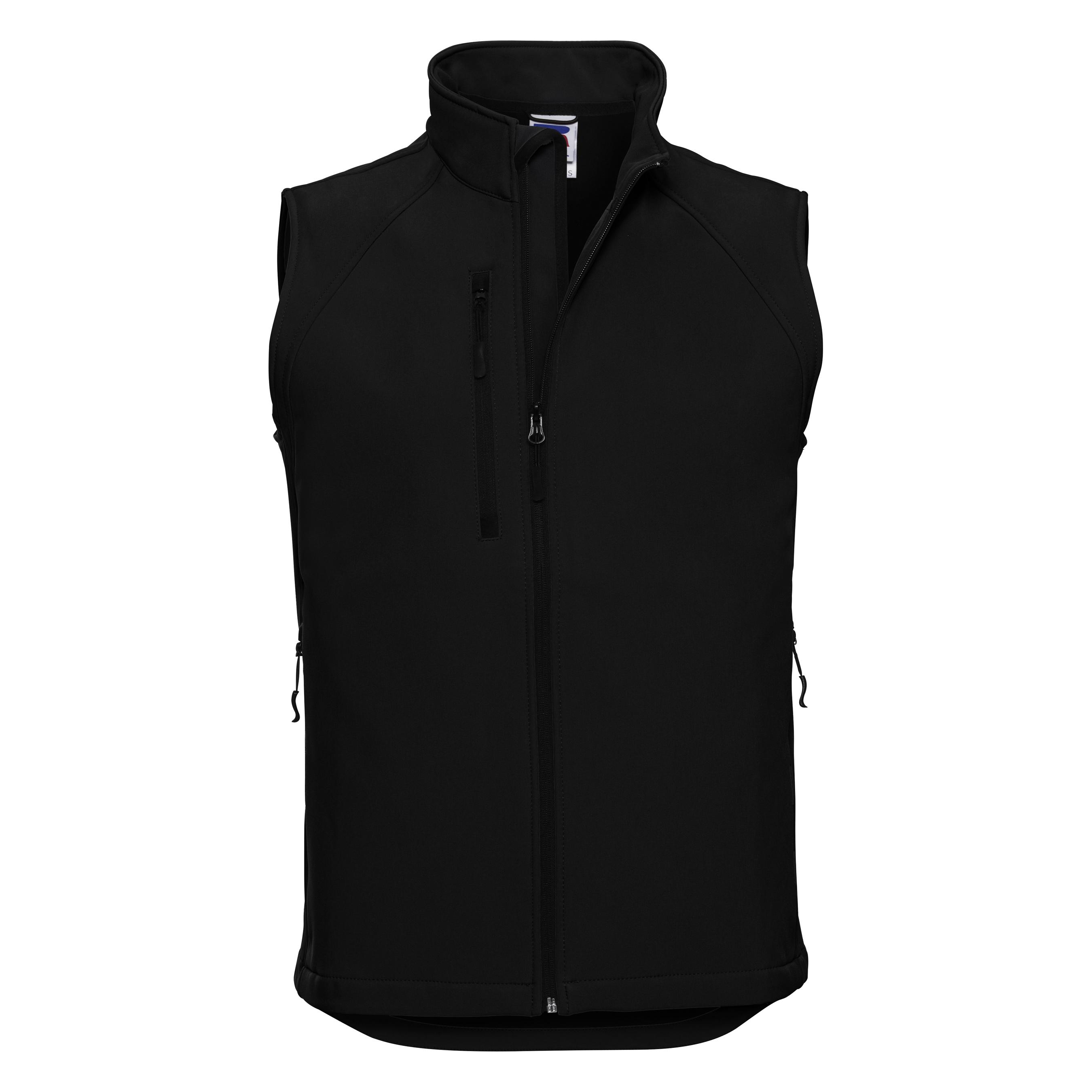 141M Russell Softshell Gilet can have your logo embroidered or printed