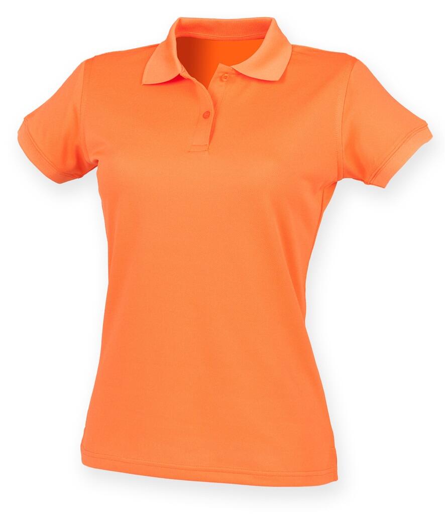 Henbury H476 Ladies Cool plus polo shirt bright orange