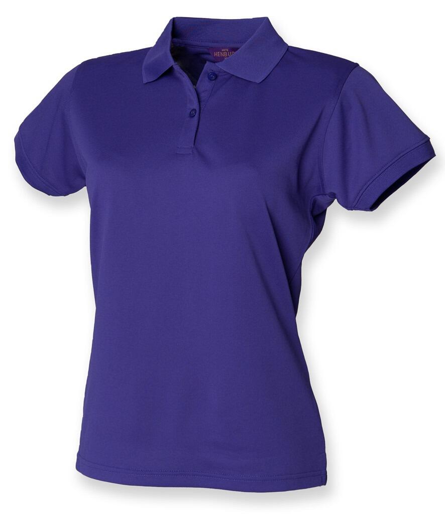 Henbury H476 Ladies Cool plus polo shirt bright purple