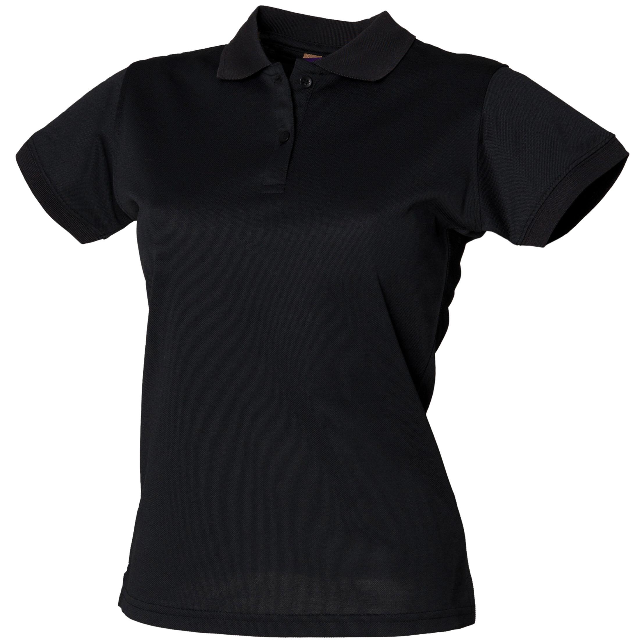 Henbury H476 Ladies Cool plus polo shirt black