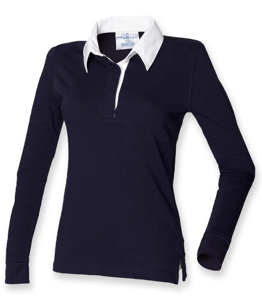 FR101 Front Row Ladies Classic Rugby Shirt navy
