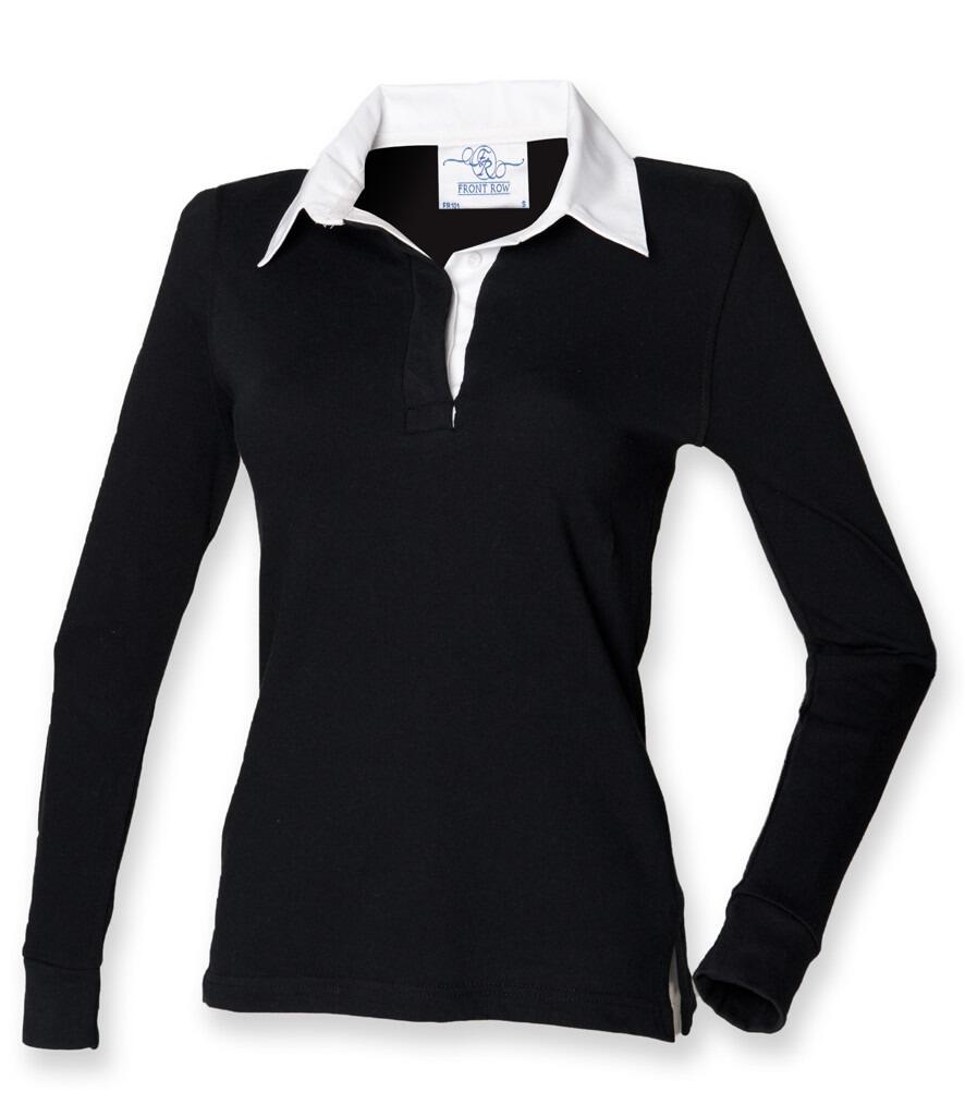 FR101 Front Row Ladies Classic Rugby Shirt black