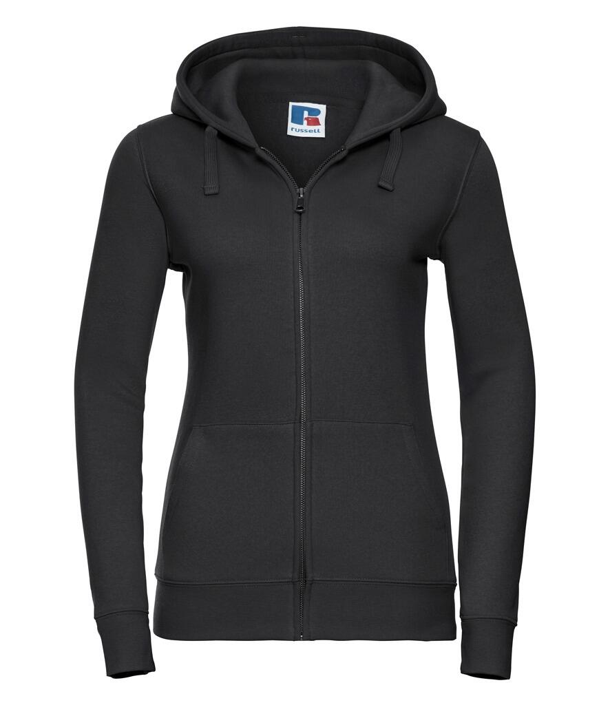 266F Russell Ladies Authentic Zip Hooded Sweatshirt black
