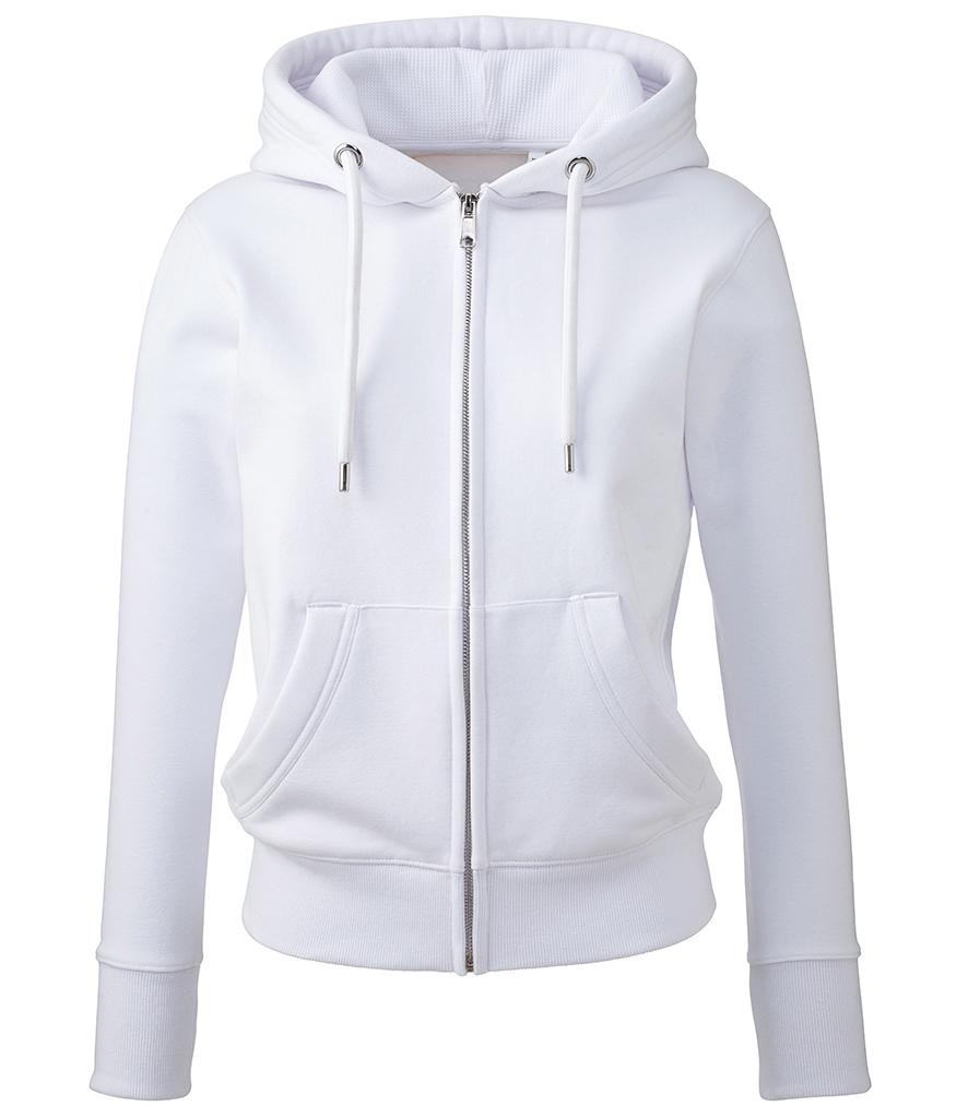 AM004 Anthem Ladies Organic Full Zip Hoodie can be embroidered or ...
