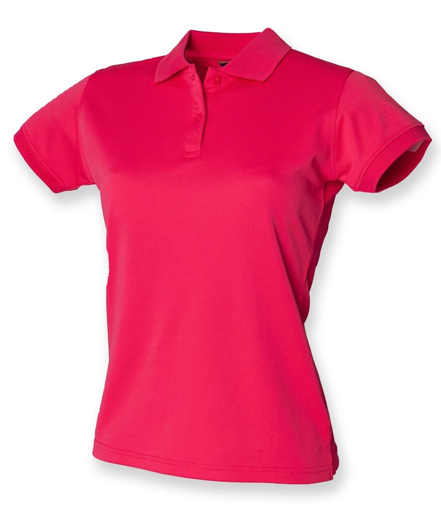 Henbury H476 Ladies Cool plus polo shirt bright pink