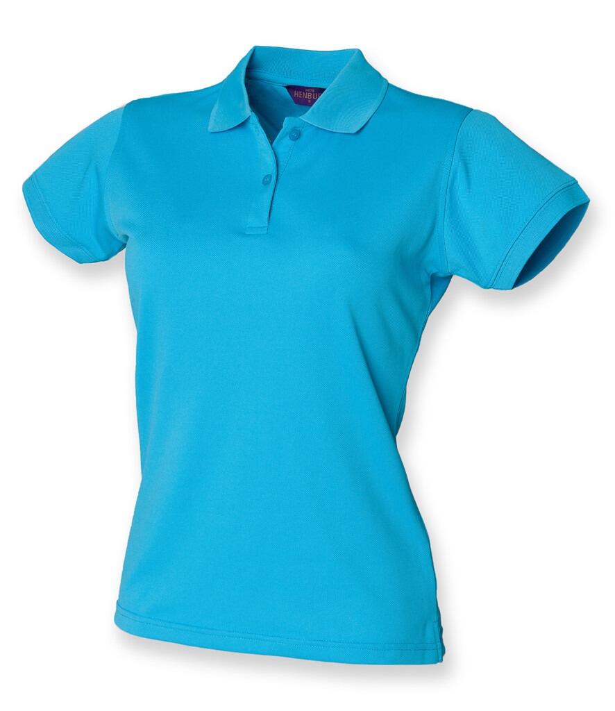 Henbury H476 Ladies Cool plus polo shirt turquoise