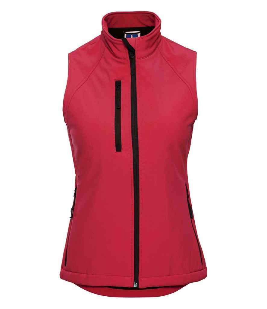 141F Russell Ladies Soft Shell Gilet classic red