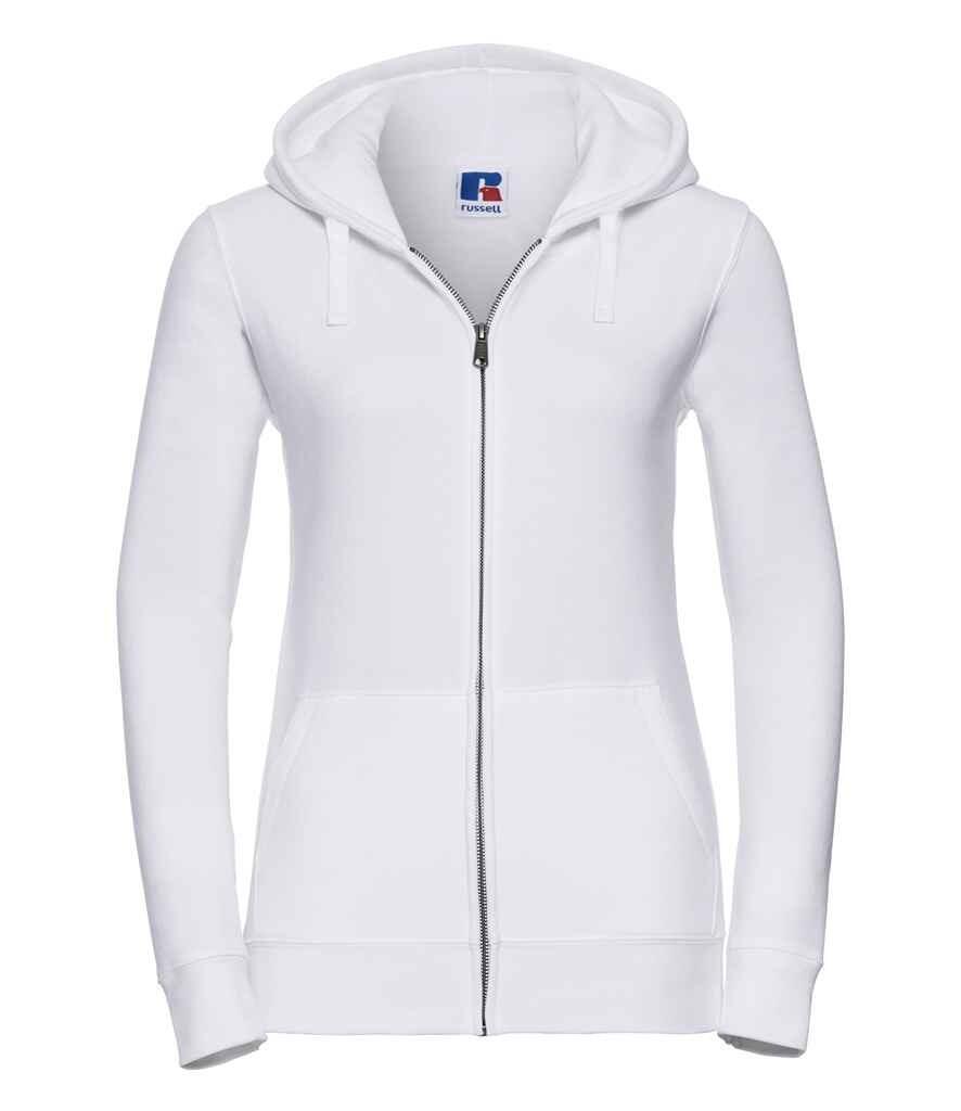 266F Russell Ladies Authentic Zip Hooded Sweatshirt white