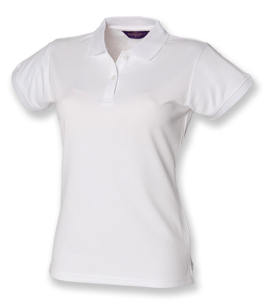 Henbury H476 Ladies Cool plus polo shirt white
