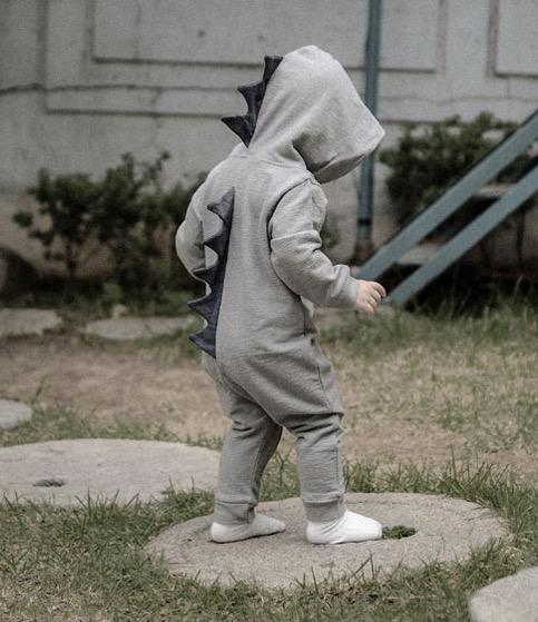 Hooded dinosaur jumpsuit on sale