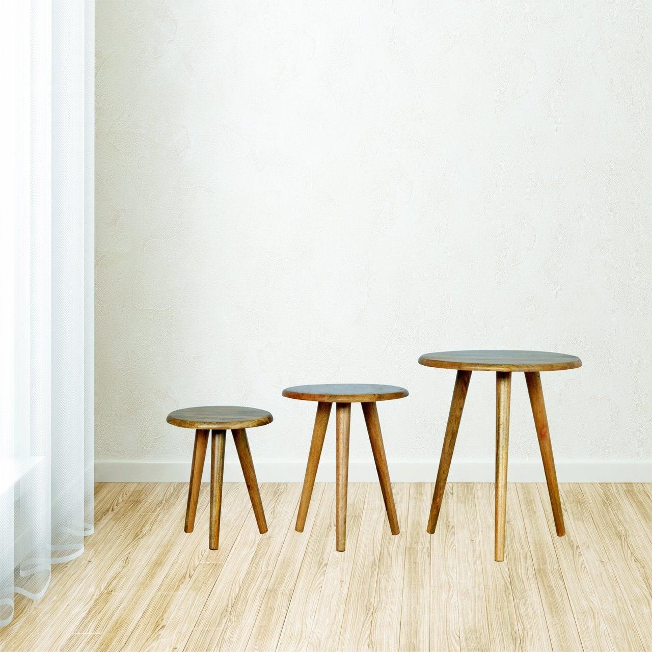 Nordic style stool set of 3 - crimblefest furniture - image 3