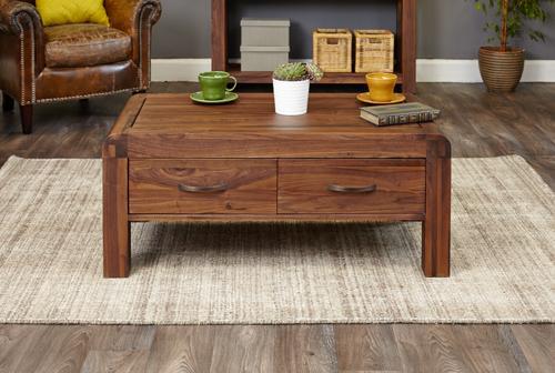 Shiro walnut four drawer coffee table - crimblefest furniture - image 2
