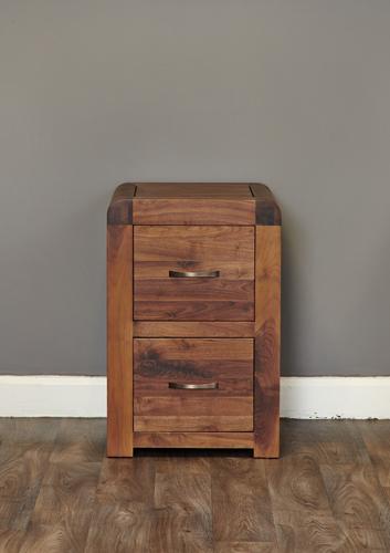 Shiro walnut two drawer filing cabinet - crimblefest furniture - image 4