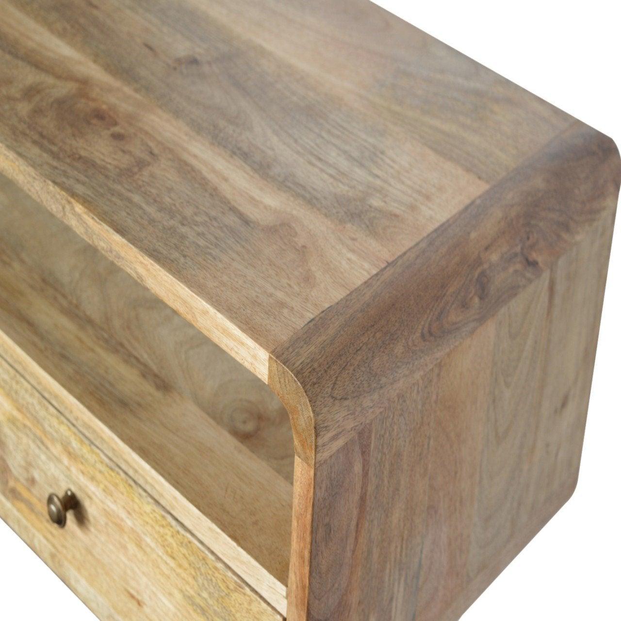 Curved oak-ish console table - crimblefest furniture - image 6