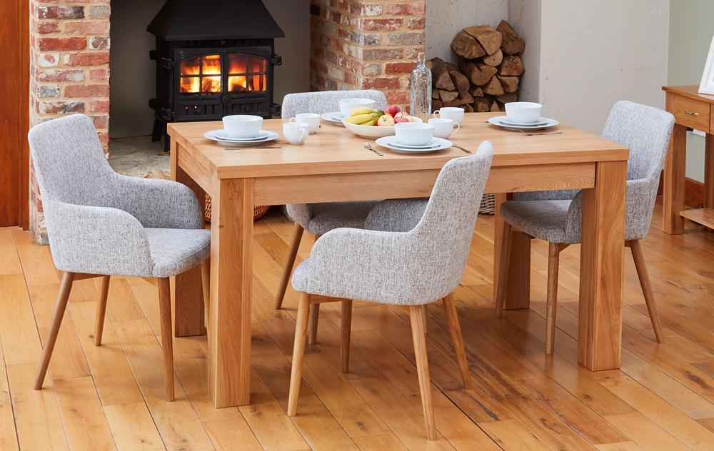 Bundle - mobel oak cor04e table with 4 x cor03m chairs - crimblefest furniture - image 1