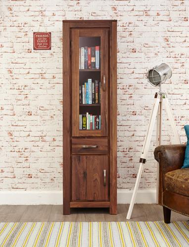 Mayan walnut narrow glazed bookcase - crimblefest furniture - image 3