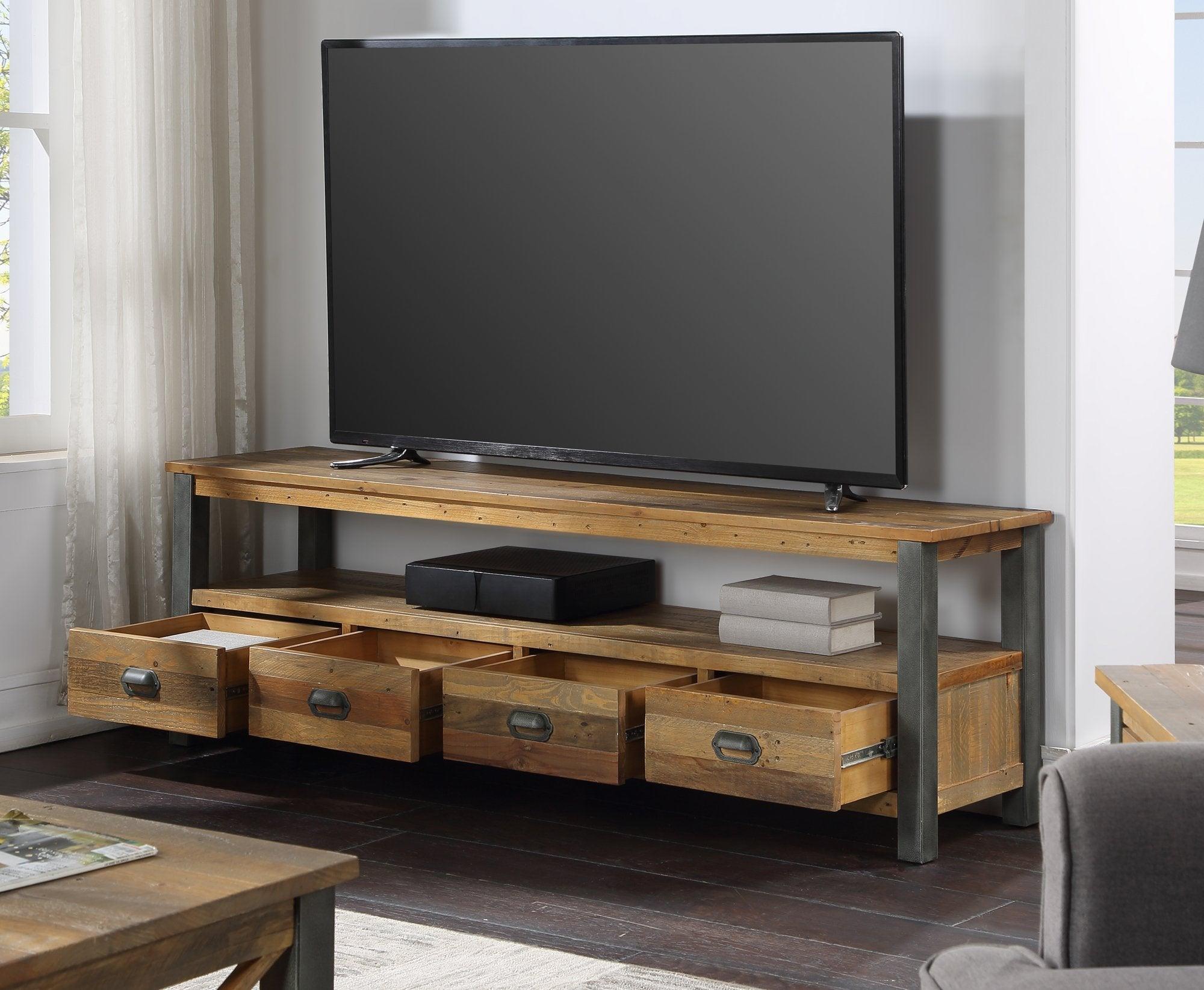Urban elegance - reclaimed extra large widescreen tv unit - crimblefest furniture - image 2