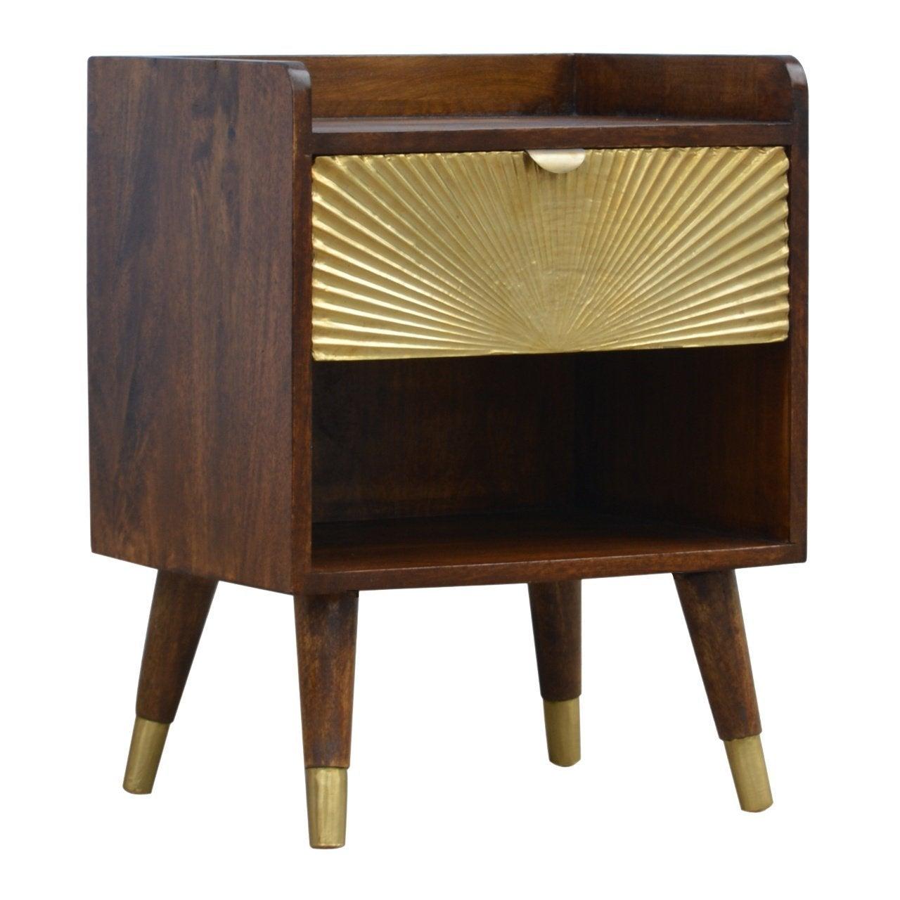 Manila gold 1 drawer bedside table - crimblefest furniture - image 3