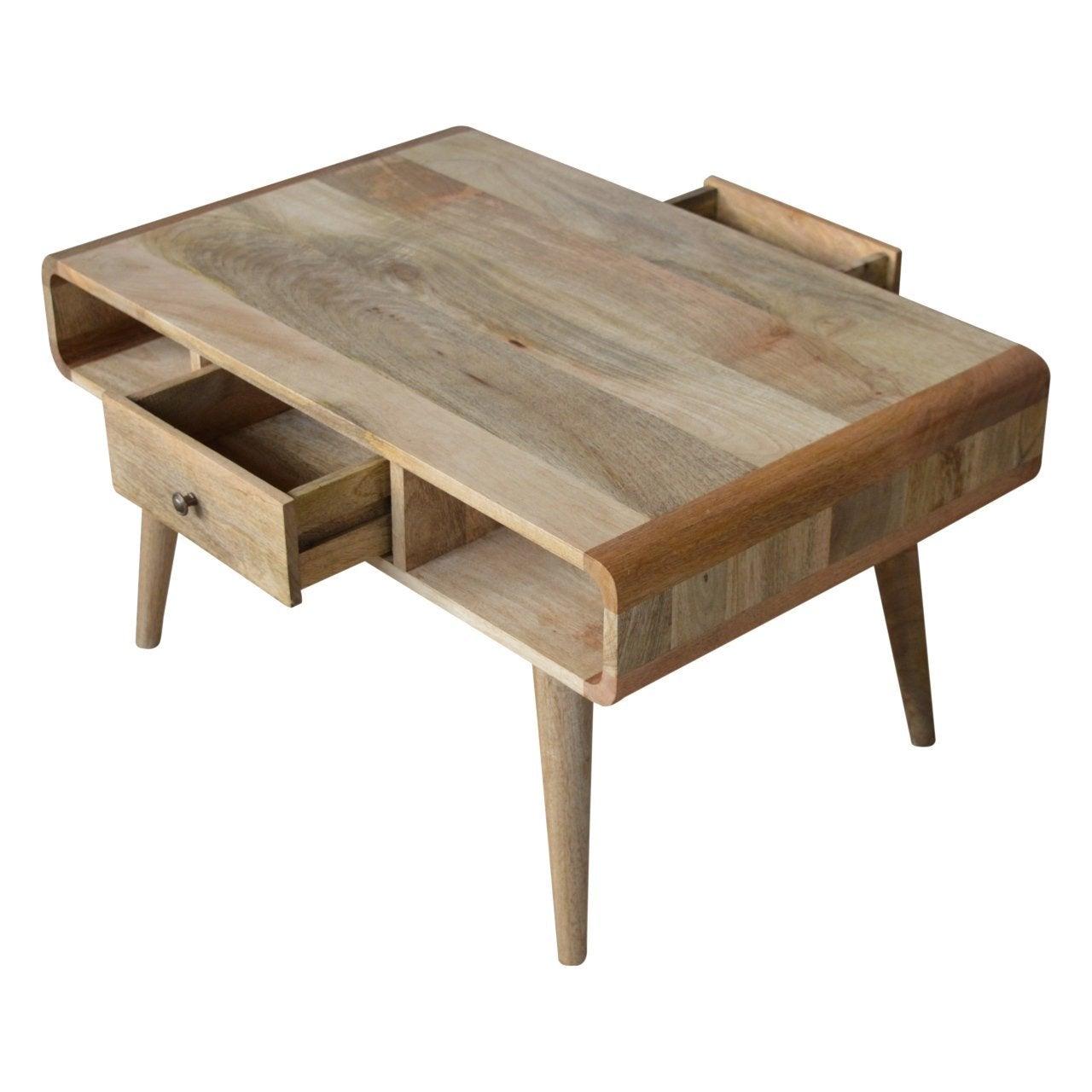 Curved oak-ish coffee table - crimblefest furniture - image 8