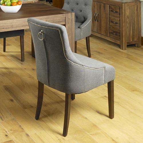 Walnut accent upholstered dining chair - slate - crimblefest furniture - image 3