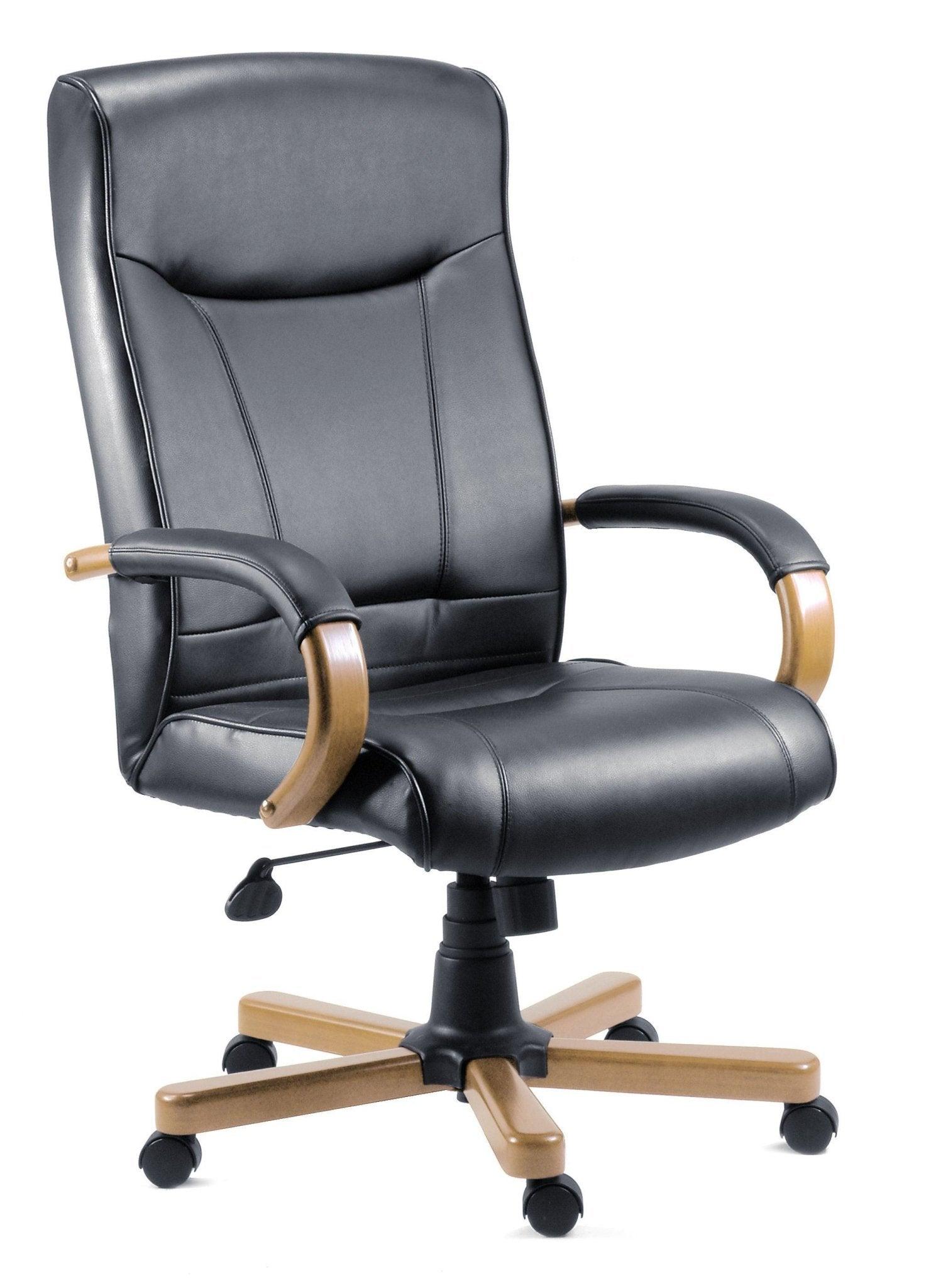 Kingston leather office chair (oak) - crimblefest furniture - image 1